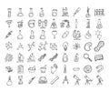 Science Doodle vector icon set. Drawing sketch illustration hand drawn line eps10 Royalty Free Stock Photo