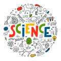 Science doodles with lettering Royalty Free Stock Photo