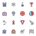 Science, education filled outline icons set Royalty Free Stock Photo
