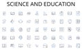 Science and education line icons collection. Development, Training, Education, Growth, Skills, Progression, Improvement Royalty Free Stock Photo