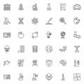 Science and education line icons set