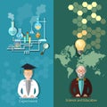 Science and education: scientific experiment, professor Royalty Free Stock Photo