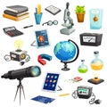 Science Elements Cartoon Set Royalty Free Stock Photo