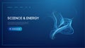 Science and energy theme with intricate flowing blue line patterns
