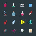 Science Equipment and Lab color Icons set