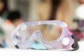 Science equipment in the laboratory. Goggles. Children STEM education theme