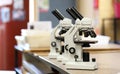 Scientific equipment and tools - microscope magnifying Royalty Free Stock Photo