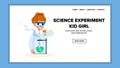 science experiment kid girl vector