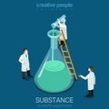 Science experiment new substance lab flat vector isometric 3d