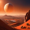 A science fiction concept of terraforming Mars. Royalty Free Stock Photo