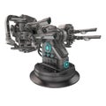 Science fiction gun with four guns on an isolated white background. 3d illustration Royalty Free Stock Photo