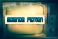 Science fiction movie genre sci-fi television label old tv text