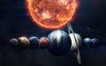 Science fiction space wallpaper, incredibly beautiful planets, galaxies. Elements of this image furnished by NASA Royalty Free Stock Photo