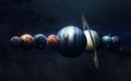 Science fiction space wallpaper, incredibly beautiful planets, galaxies. Elements of this image furnished by NASA Royalty Free Stock Photo