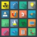 Science flat icons set