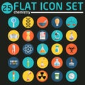 Science flat icons set Royalty Free Stock Photo