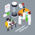 Science And Genetics Isometric Concept Royalty Free Stock Photo