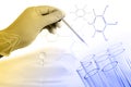 Science hand holding laboratory test tubes Royalty Free Stock Photo