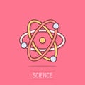 Science icon in comic style. Dna cell cartoon vector illustration on isolated background. Molecule evolution splash effect Royalty Free Stock Photo