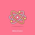 Science icon in comic style. Dna cell cartoon vector illustration on isolated background. Molecule evolution splash effect Royalty Free Stock Photo