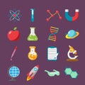 Science Icon Flat Color Set Royalty Free Stock Photo