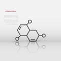 Science icon in flat style. Dna cell vector illustration on white isolated background. Molecule evolution business concept Royalty Free Stock Photo