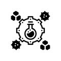 Black solid icon for Science, laboratory and atomic Royalty Free Stock Photo