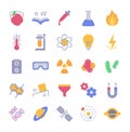 Science icon set style full color modern flat design vector Royalty Free Stock Photo