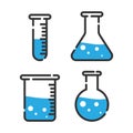 Science icon, Test tube chemistry flask icon, vector Royalty Free Stock Photo