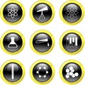 Black Glossy Bubble Science Icon Interface Buttons