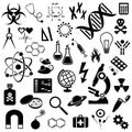 Science icons collection Royalty Free Stock Photo