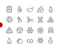 Science Icons // Red Point Series Royalty Free Stock Photo