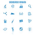 Science icons with reflection Royalty Free Stock Photo