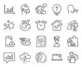 Science icons set. Included icon as Alarm clock, Student, Dot plot signs. Vector