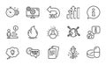 Science icons set. Included icon as Analysis graph, Energy, Documents. Vector