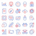 Science icons set. Included icon as Coronavirus pills, Settings gears, Safe water. Vector
