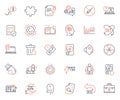 Science icons set. Included icon as Engineering documentation, Cogwheel and Signing document web elements. Vector