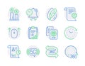 Science icons set. Included icon as Hypoallergenic tested, Passport document, Checklist signs. Vector