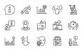 Science icons set. Included icon as Journey path, Seo devices, Vaccine attention. Vector