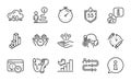 Science icons set. Included icon as Journey path, Timer, Electronic thermometer. Vector