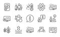 Science icons set. Included icon as Technical info, Resilience, Hdd. Vector
