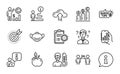 Science icons set. Included icon as Thermometer, Medical mask, Employees wealth. Vector