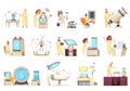 Science Icons Set Royalty Free Stock Photo