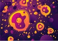 Abstract biology background. Cells and molecules. Science illustration with particles