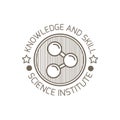 Science institute logo element. Vector illustration decorative design