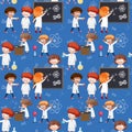 Science kids seamless background Royalty Free Stock Photo