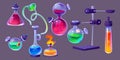 Science lab beaker for chemistry experiment set Royalty Free Stock Photo