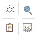 Science lab color icons set