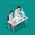 Science lab experiment research chemical flat isometric vector Royalty Free Stock Photo