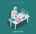 Science lab experiment research chemical flat isometric vector Royalty Free Stock Photo